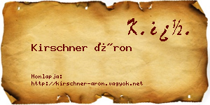 Kirschner Áron névjegykártya